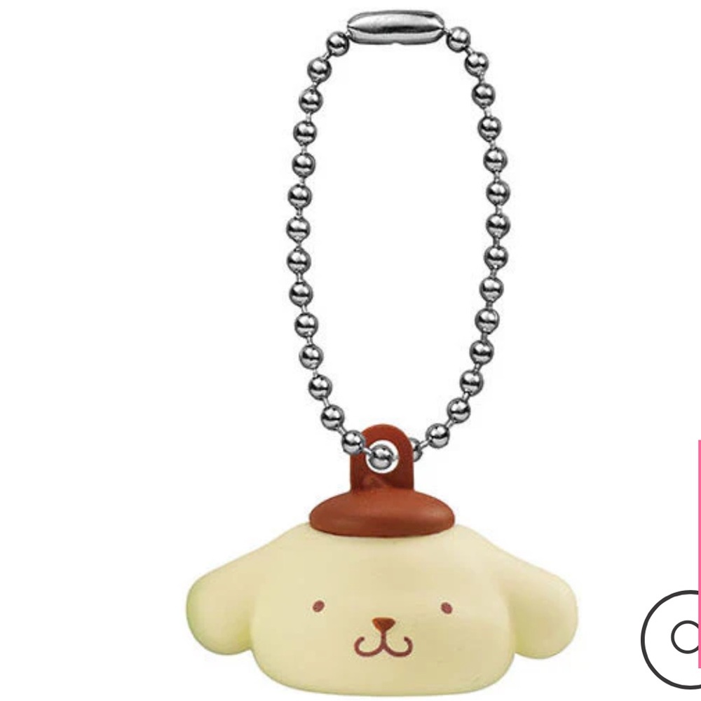 Gacha Gashapon Sanrio Pompompurin Mascot Cap - Pastel Charm Lipbalm Keychain